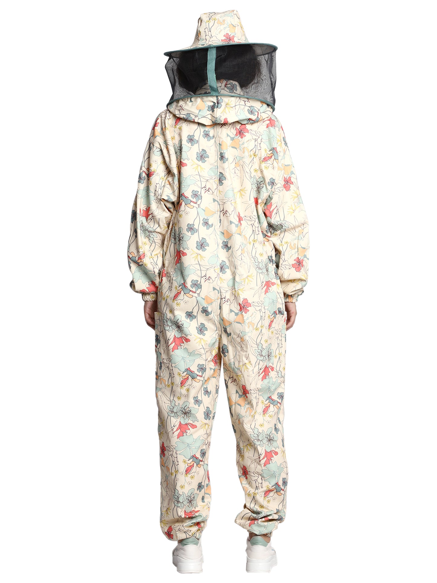 Beeattire Multicolor Flower Printed Cotton Bee Suit for Women with Round Hood