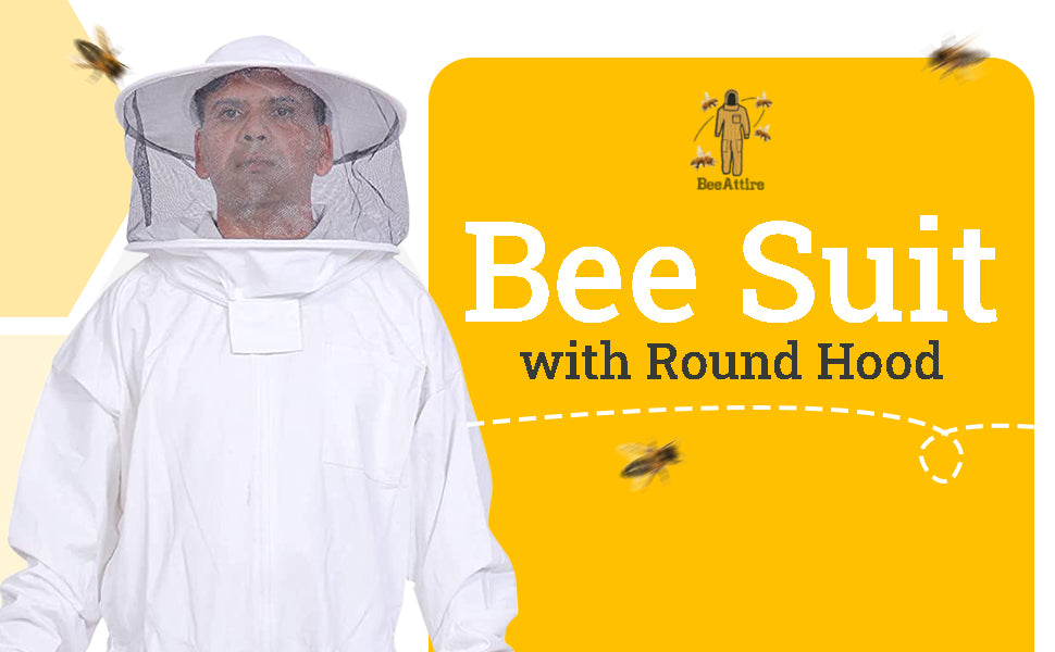 Beeattire Cotton Bee Suit with Round Hood -  White