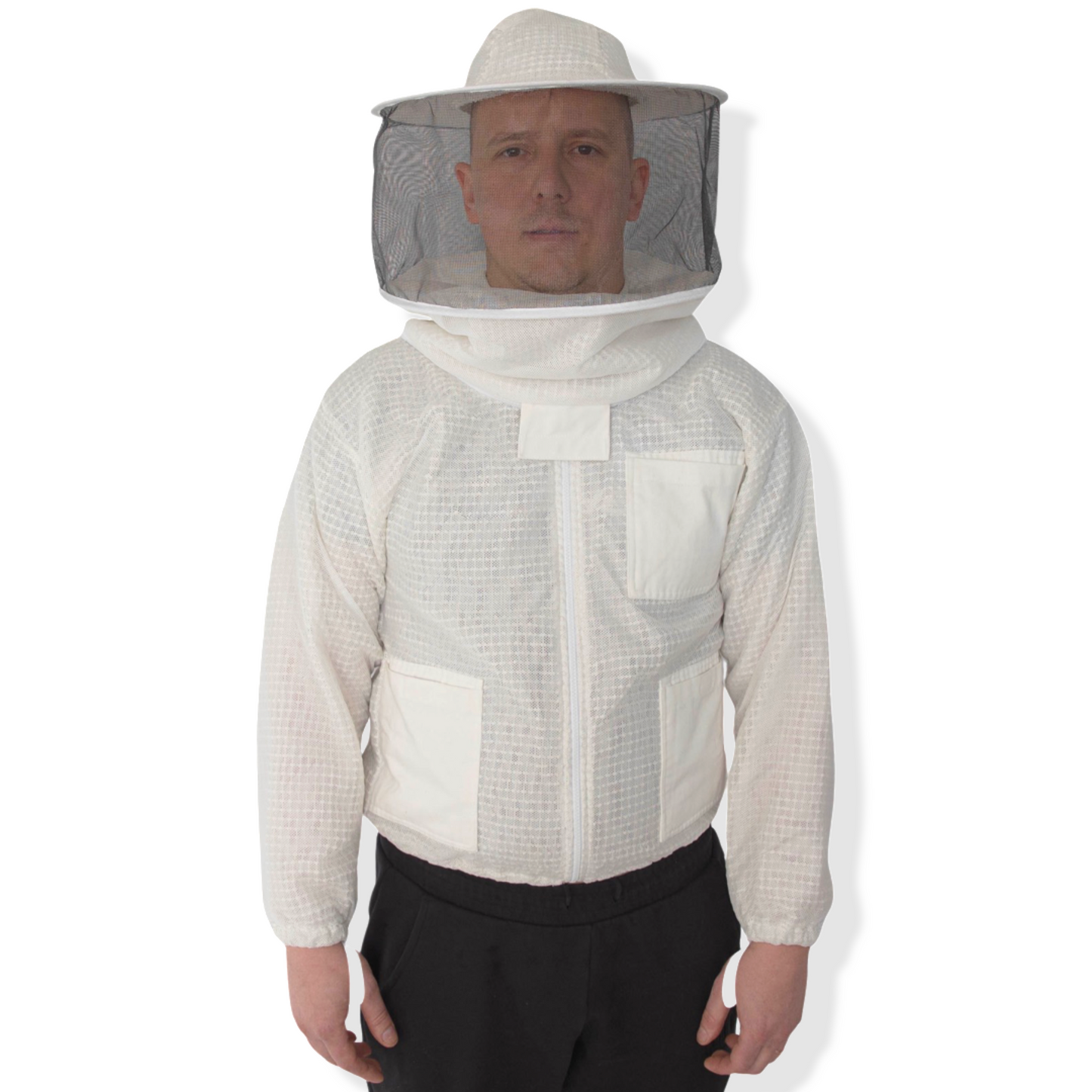 BEEATTIRE Ventilated Bee Jacket Round Hood - 3 Layer Mesh Ultra Vented Beekeeping Jacket Ventilated Beekeeper Jacket