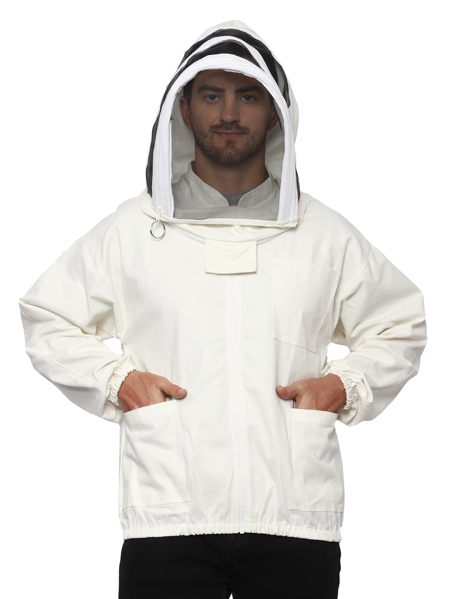 BEEATTIRE Bee Jacket with Easy Access Veil – 100% Cotton – Stingless protection Beekeeper Jacket