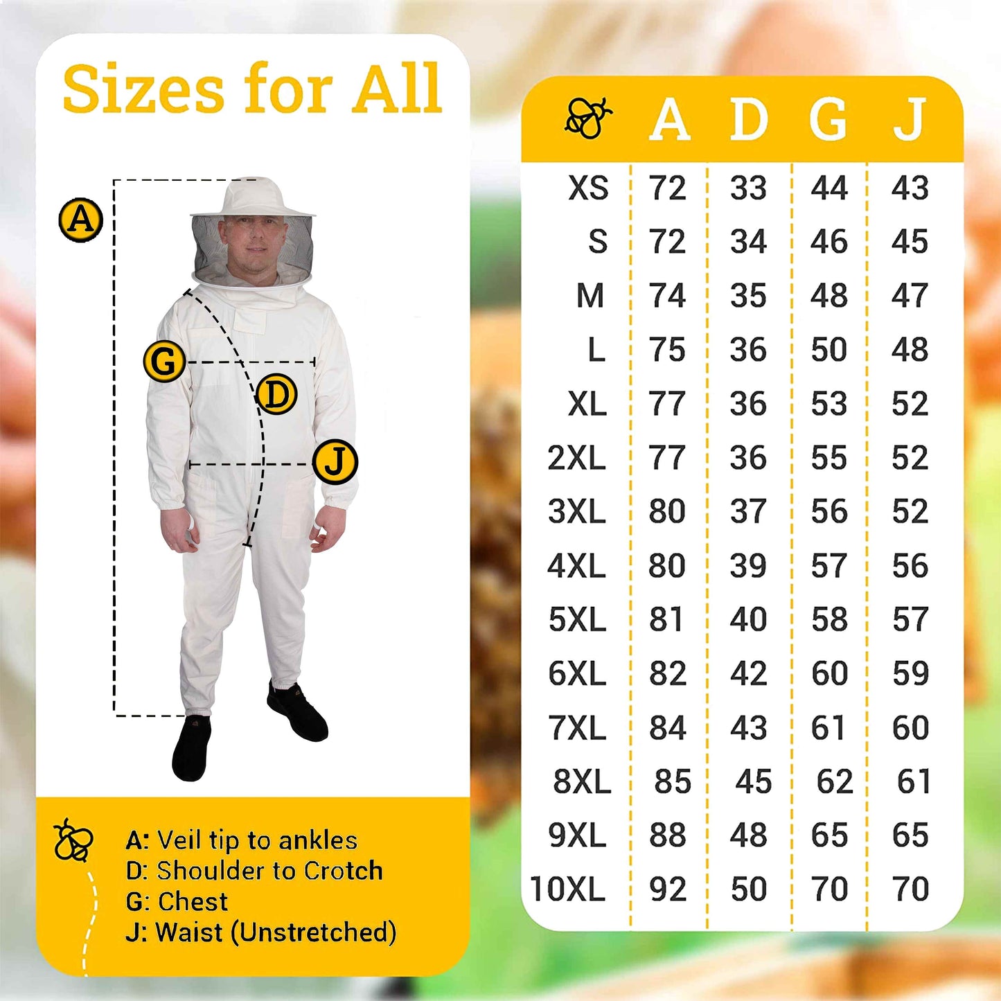 Beeattire Cotton Bee Suit with Round Hood - White