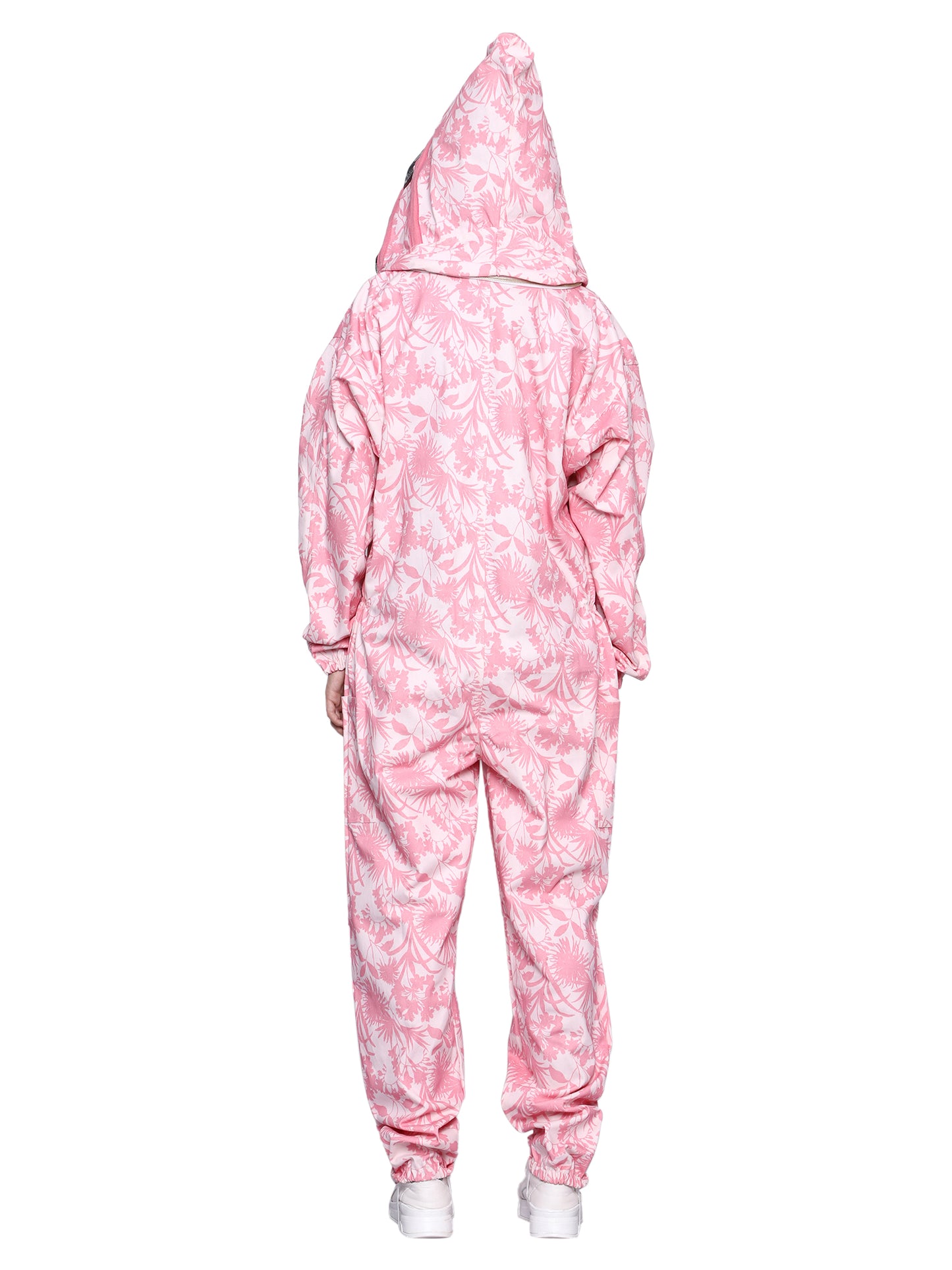 Beeattire Cotton Pink beekeepe Suit for Women with Veil - Pink Flower Printed