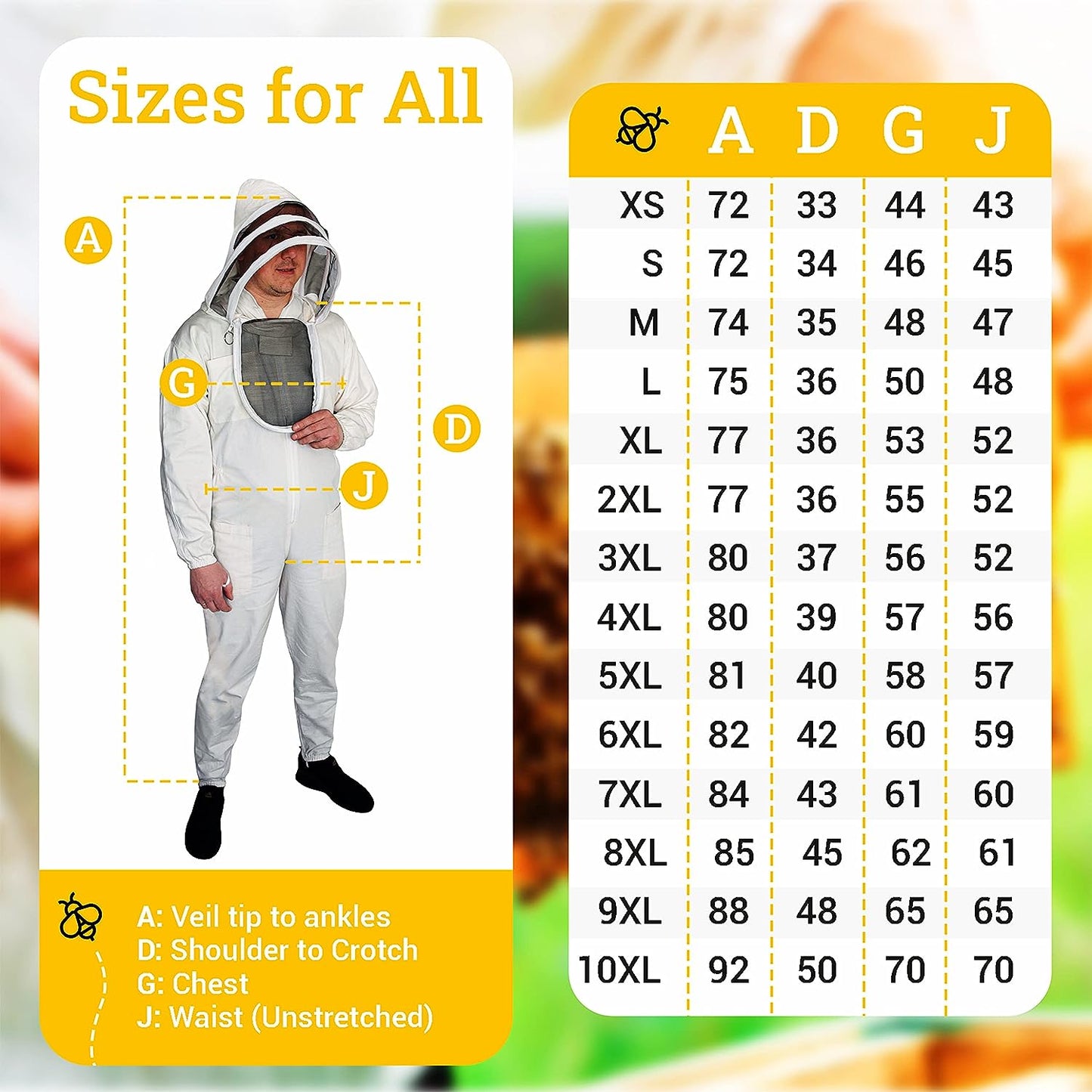 Bbeeattire Professional Beekeeper suit with Easy Veil- Thick Cotton Bee Suit Sting-Less Protection