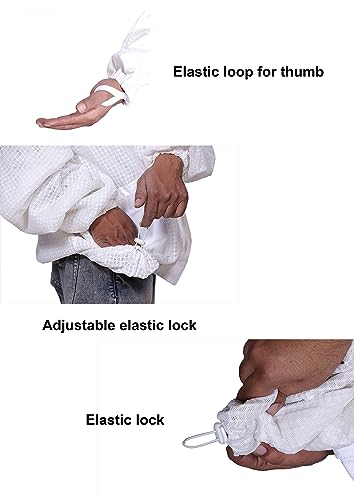 BEEATTIRE Ventilated Bee Jacket - 3 Layer mesh Body Comfort - Sting Less Protection with Easy Access Veil YKK Zippers