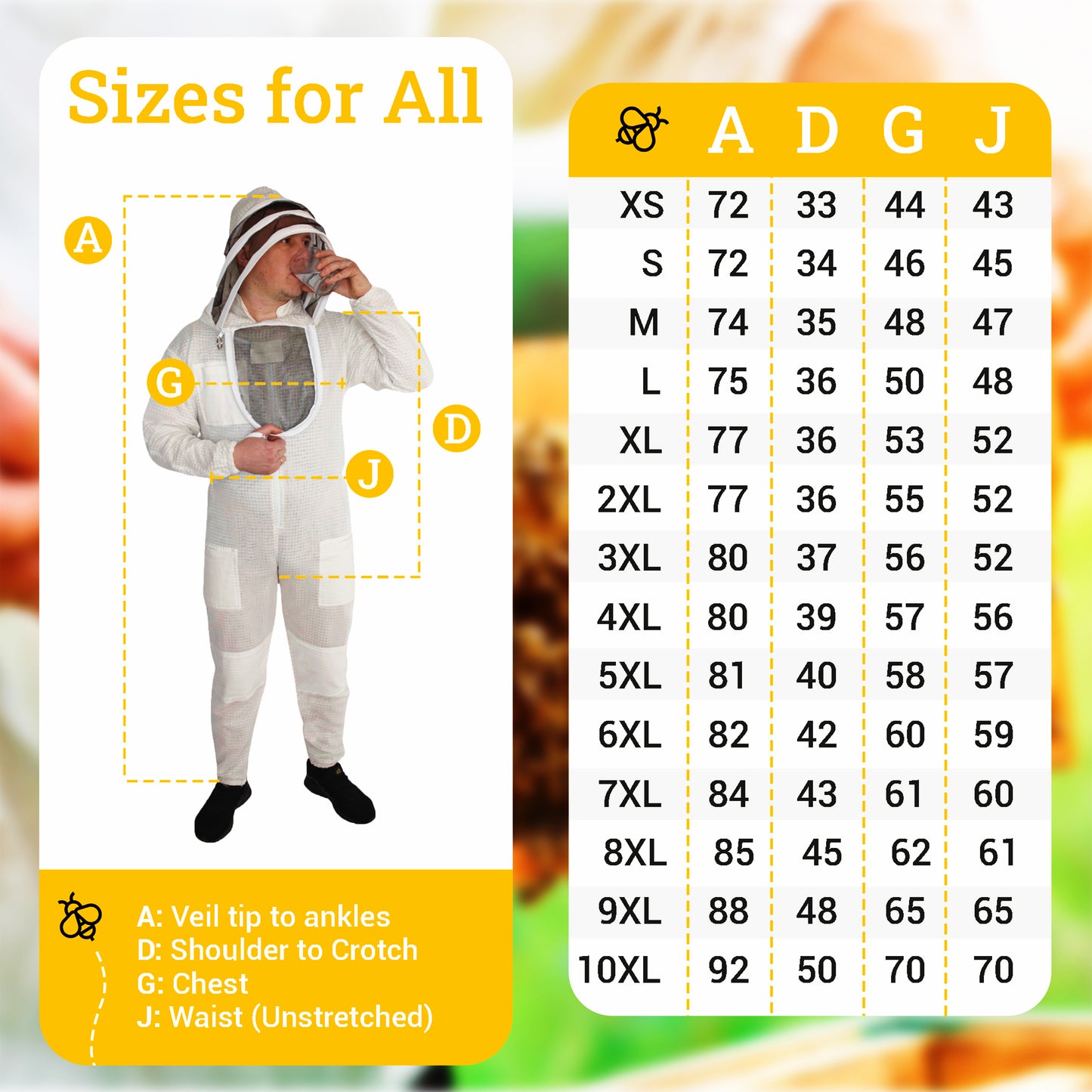 BEEATTIRE Ventilated Bee Suit 3 Layer Mesh Bee Full Beekeeping Costume YKK Zippers with Easy Veil