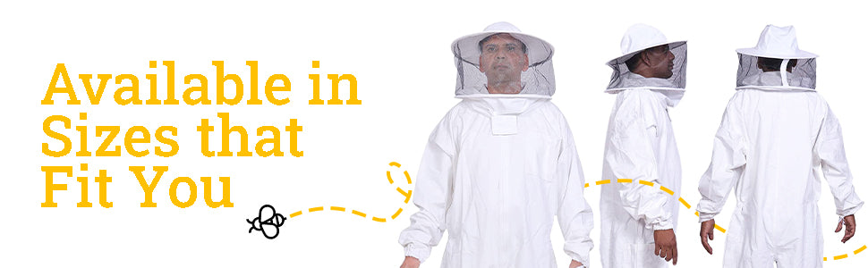 Beeattire Cotton Bee Suit with Round Hood -  White