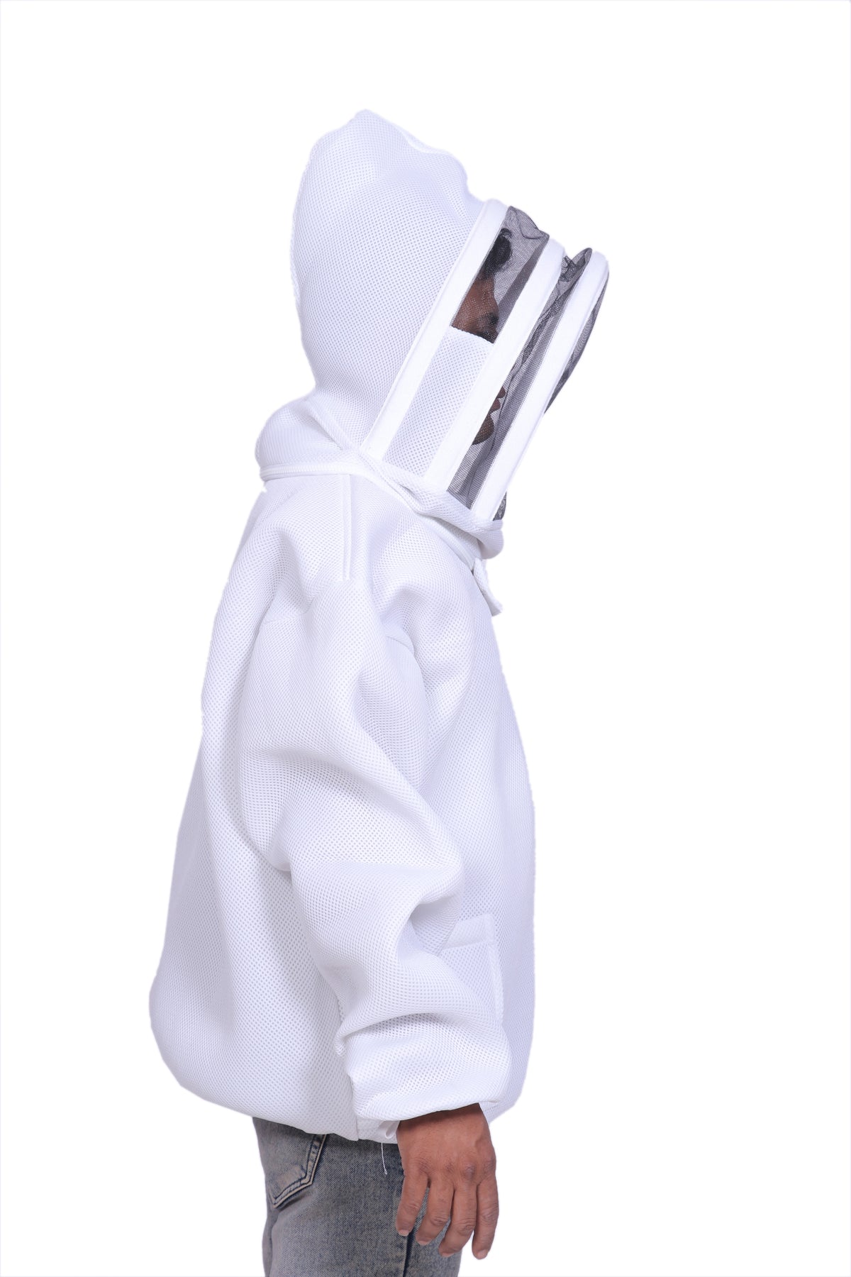 Beeattire Airmesh Bee Jacket Ventilated Bee Jacket 3D Mesh Beekeeper Jacket White Color with Veil