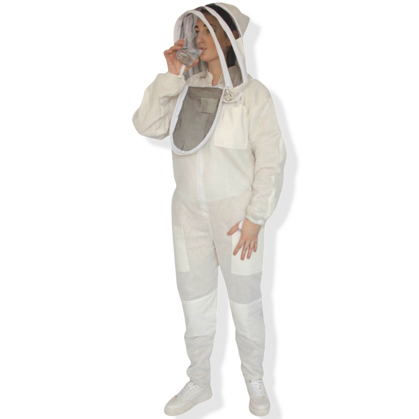 BEEATTIRE Ventilated Bee Suit 3 Layer Mesh Bee Full Beekeeping Costume YKK Zippers with Easy Veil