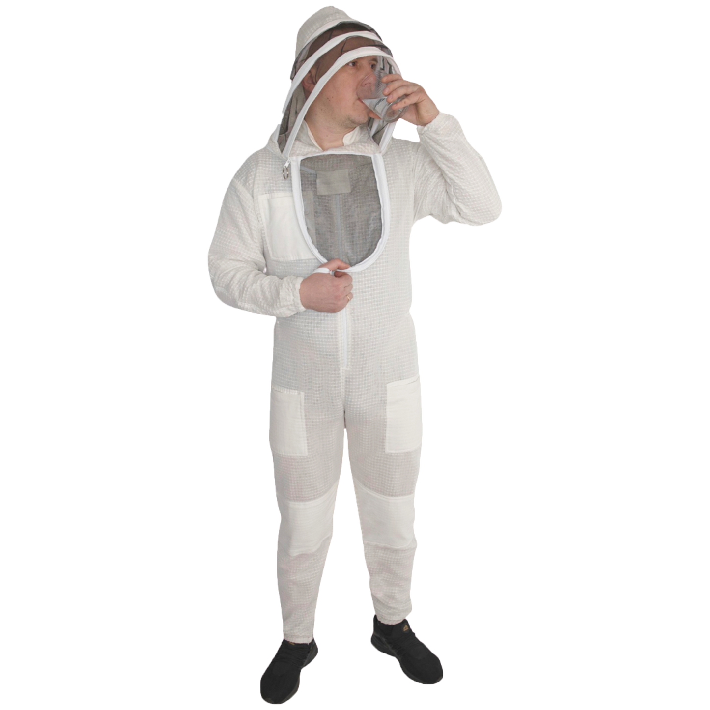 BEEATTIRE Ventilated Bee Suit 3 Layer Mesh Bee Full Beekeeping Costume YKK Zippers with Easy Veil