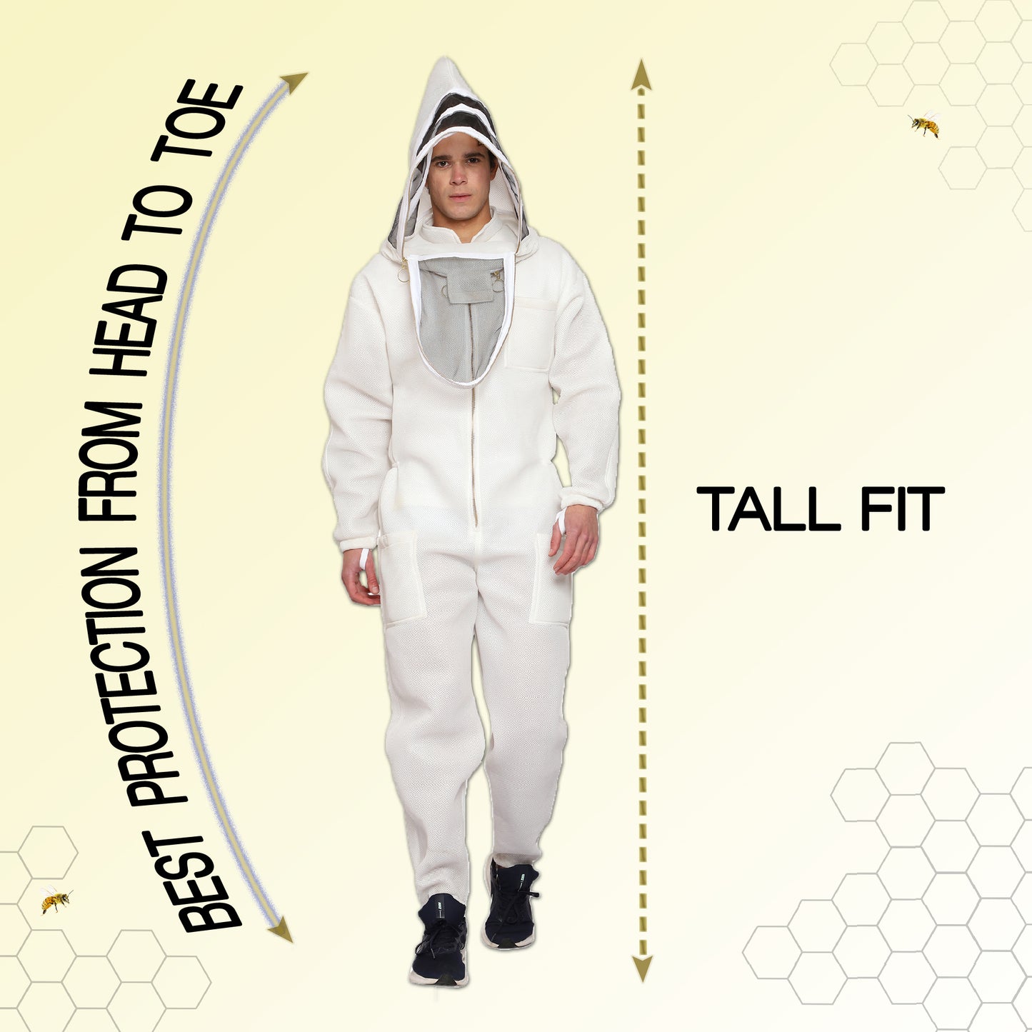 Beeattire Airmesh Bee Suit with Easy Access Veil - Ventilated Bee Suit