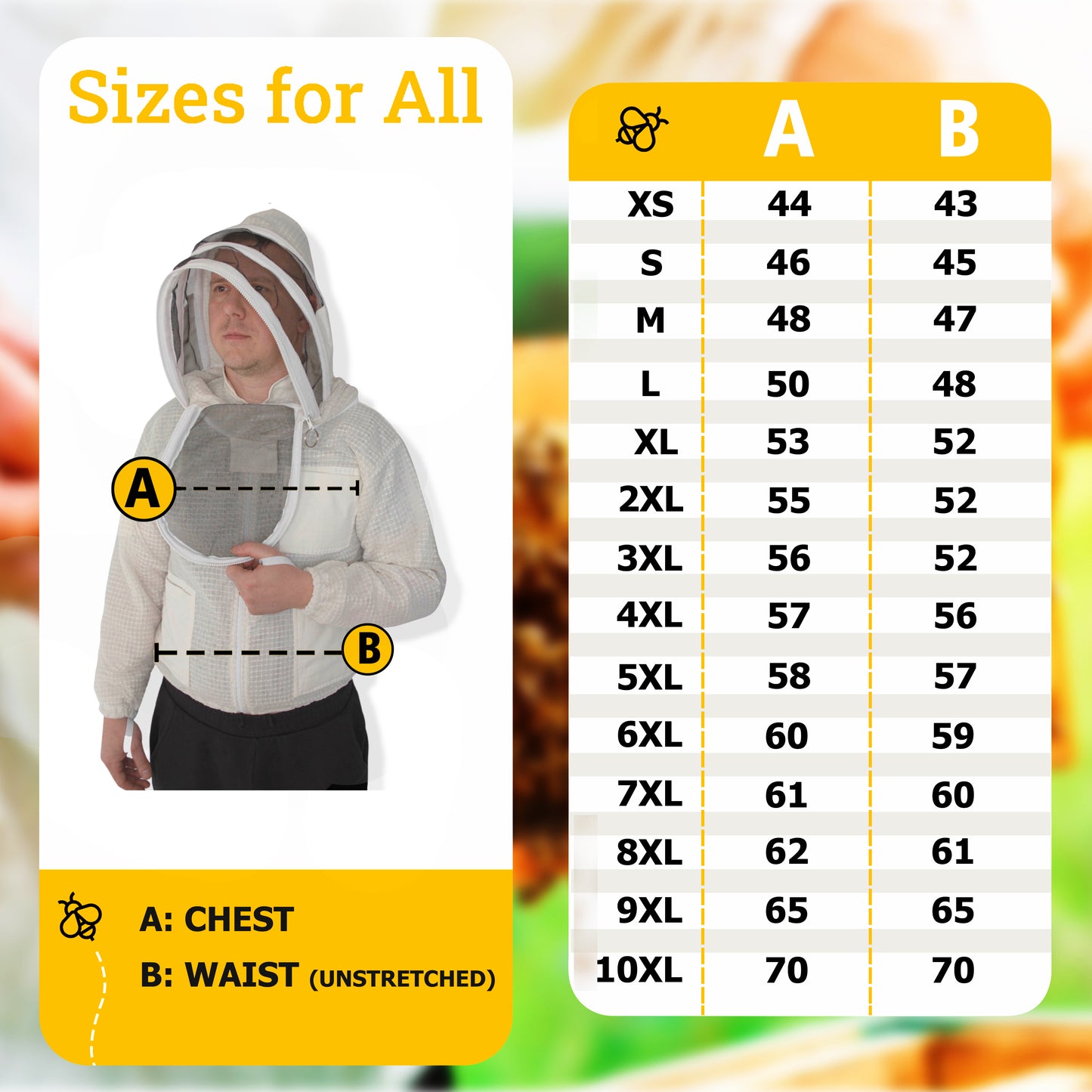 BEEATTIRE Ventilated Bee Jacket - 3 Layer mesh Body Comfort - Sting Less Protection with Easy Access Veil YKK Zippers