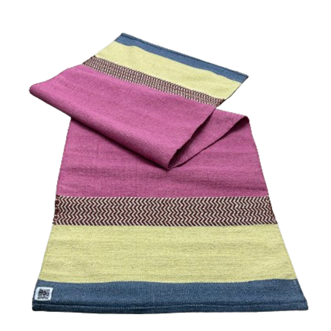 Handwoven 4 mm Cotton Yoga Mat – Desert Dune Stripes, 72″ × 26″ – No Color-Bleed, Eco-Friendly & Naturally Non-Slip