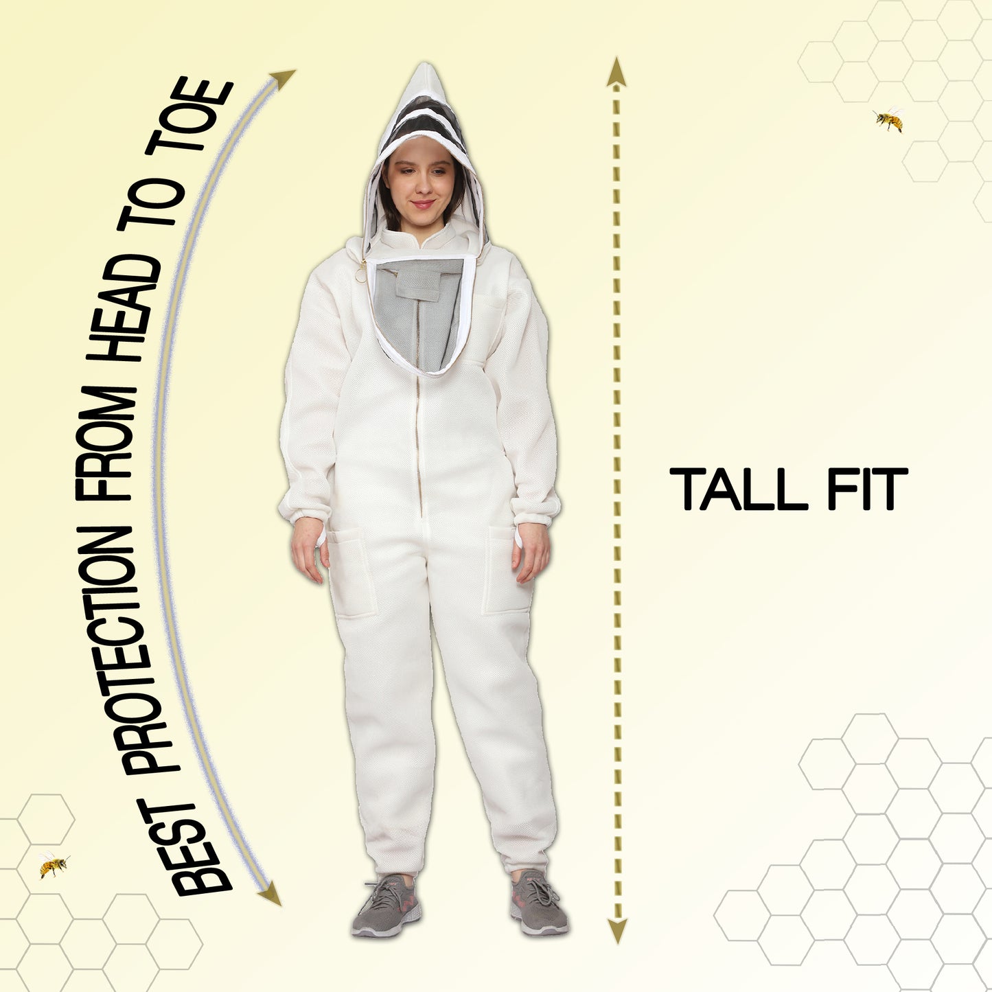 Beeattire Airmesh Bee Suit with Easy Access Veil - Ventilated Bee Suit For Women